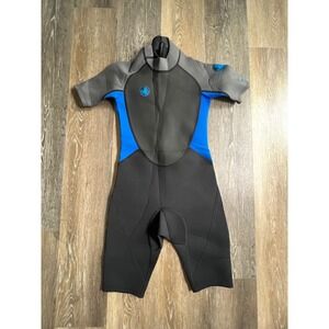 Body Glove Wetsuit Youth L Black Blue Good Short Sleeve Shorty Neoprene